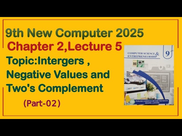 9Th Class Computer New Book 2025 || PCTB || Chapter 2 || Lecture 5 || 9th new Computer