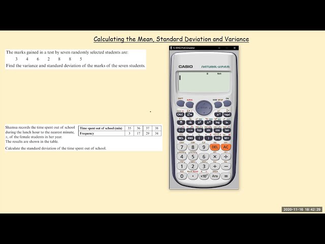 Mean and Standard Deviation Using the Casio fx-991es plus Calculator