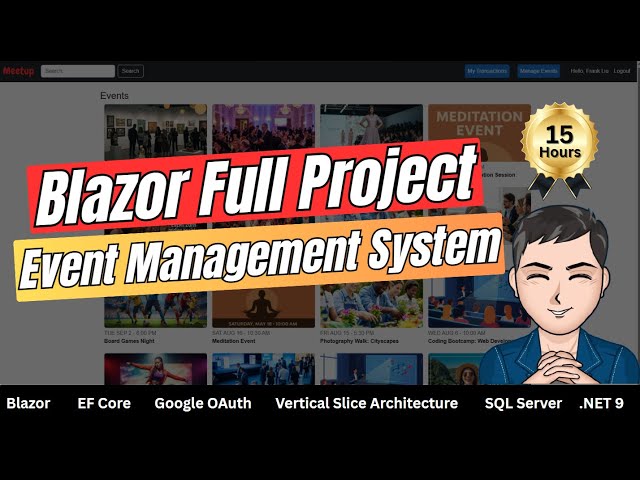 Full C# Project: Event Management System with Vertical Slice Architecture | Full Blazor Project