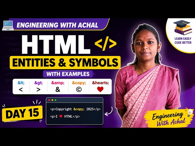 HTML Entities & Symbols in HTML | Complete Beginner Tutorial | HTML Course Day 15
