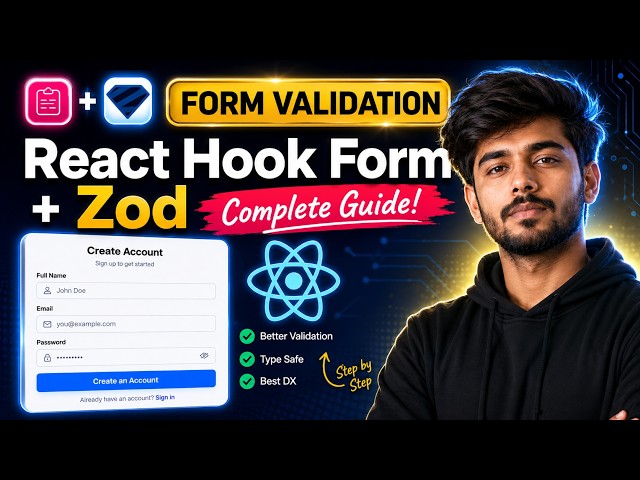 React Hook Form + Zod Tutorial in Hindi 🔥 Complete Form Validation Guide