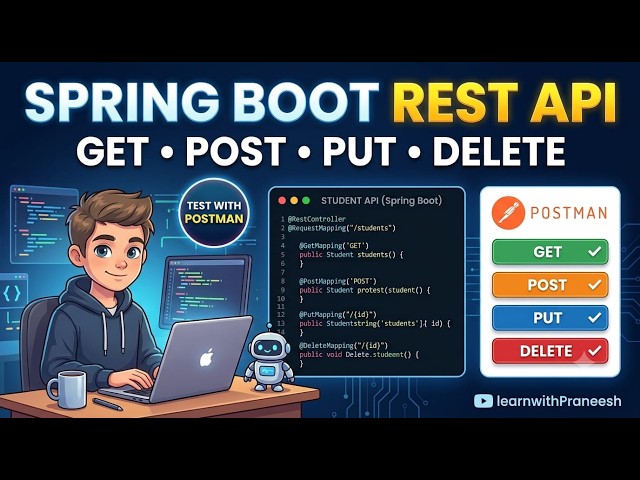 Spring Boot REST API Tutorial for Beginners | GET, POST, PUT & DELETE with Postman #api #springboot