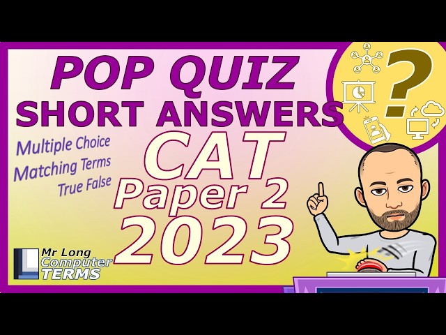 CAT | Short Answers | Grade 12 | Paper 2 2023 | Question 1 to 3 | Computer Terms Podcast