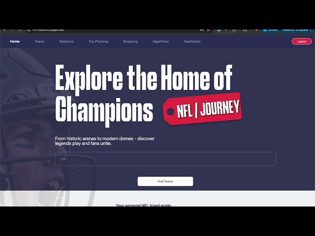 NFL Journey Planner | Full-Stack Web App + Graph Algorithms Demo