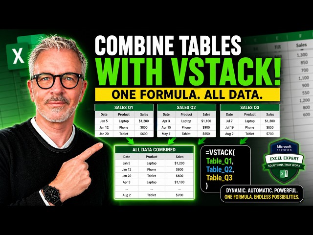 VSTACK Tutorial: Combine Ranges Like a Pro