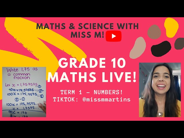 Grade 10 maths LIVE: Grade 10 set builder notation and writing a recurring decimal as a fraction