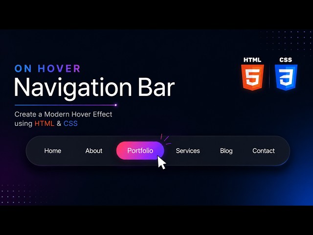 Modern HTML & CSS Navbar with Hover Effect