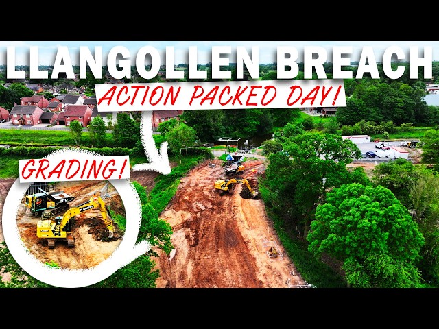 GRADING THE BREACH! EXCAVATING THE EMBANKMENT! Llangollen Canal Breach Latest Update!