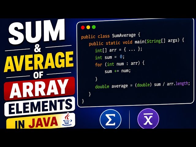 Calculate sum & avg of an array elements in Java //Easy Java program for beginners 🔥 