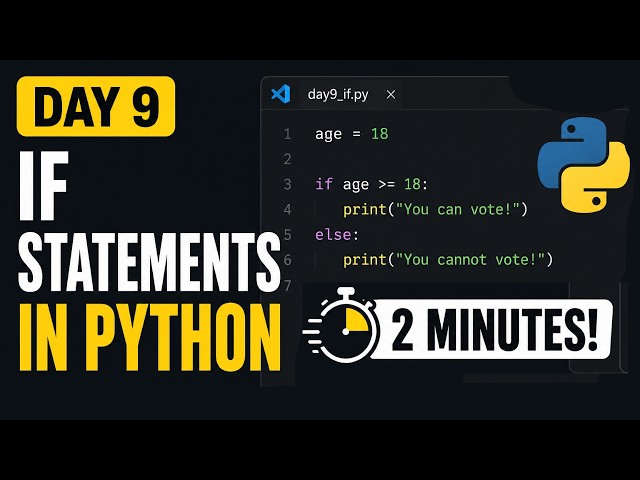 If Statements in Python in 2 Minutes!