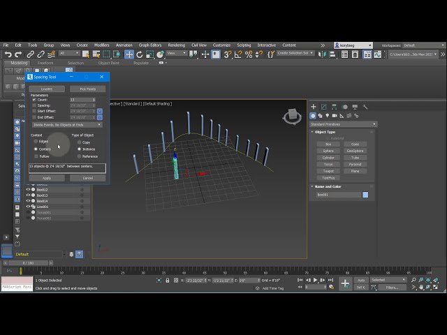 3ds Max Tutorial: Spacing Tool