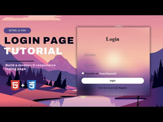 Build a Modern Login Page Using HTML & CSS | Beginner Login Page in HTML & CSS 🤓
