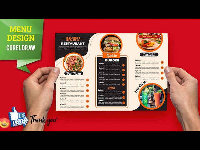 Restaurant menu Design in CorelDraw  Adobe tutorial