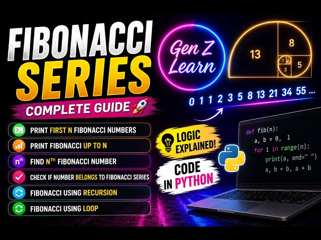 Fibonacci Series Interview Questions | Python | Logic + Code + Recursion + Loop