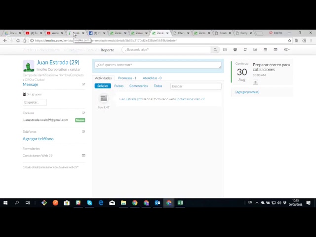 Webinar Zenkiu por Imolko - Cómo administrar tu CRM y contactos - (29 de agosto 2018)