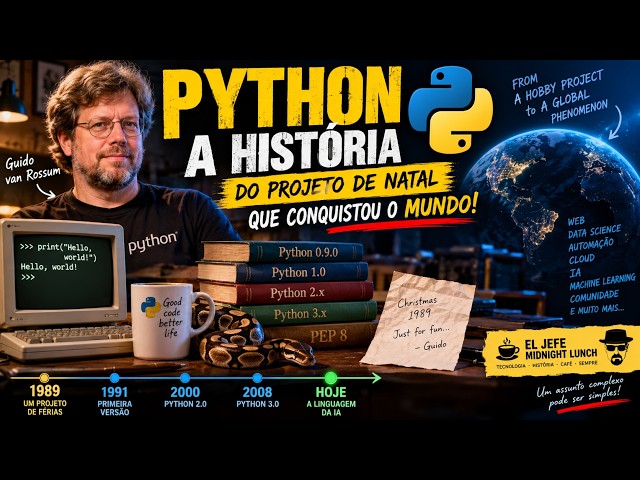 🤯 PYTHON TEM MAIS DE 30 ANOS! Como Essa Linguagem Virou a FavorITA da IA by El Jefe  Midnight lunch