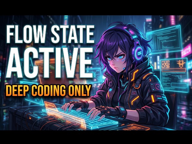 FLOW STATE ACTIVE ⚡ 2 Hours Cyberpunk Coding Beats & Ambient Techno (115 BPM)