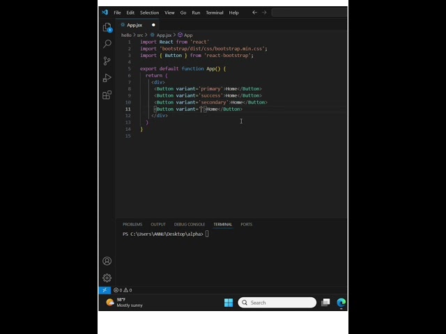 #react program for styling buttons in react using bootstrap #bootstrap