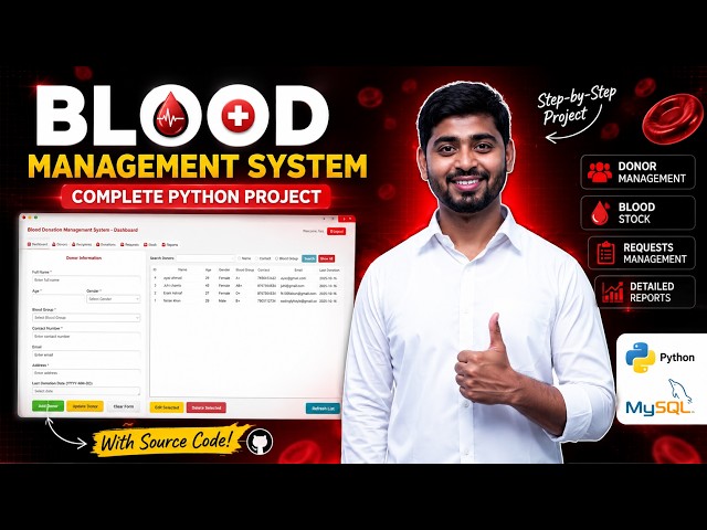 Blood Donation System Using Tkinter and MySQL | Final Year Python Project