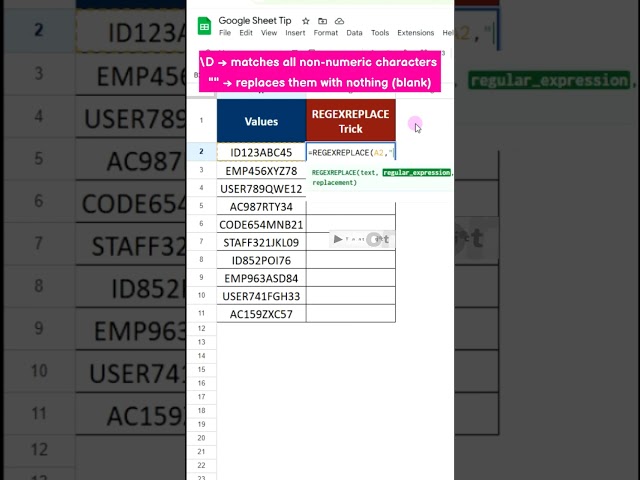 REGEXREPLACE Trick You Must Know