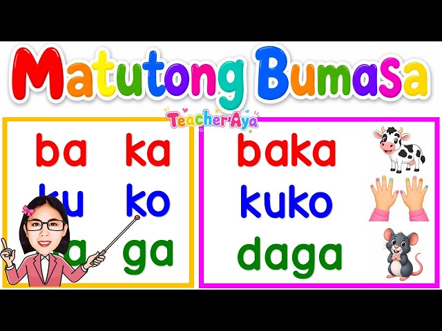 MATUTONG BUMASA | TAGALOG | Pagsasanay sa Pagbasa ng mga Pantig | Kinder,Grade 1 | Madaling Matuto