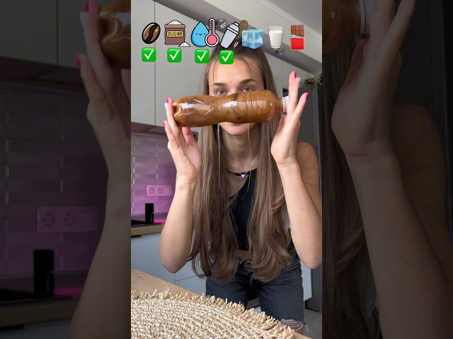 Ice Latte in bottle😳🧋#recipe #refreshing #summerdrink #ice #cocktail #tutorial