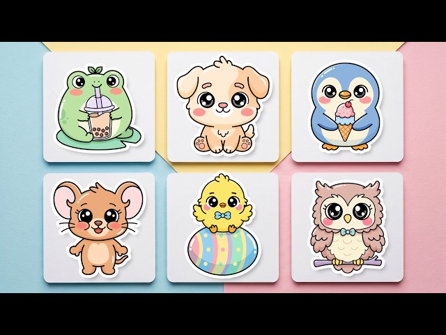 Draw a Simple Kawaii Animal Collection - Fun 1 Hour Art Tutorial for Beginners