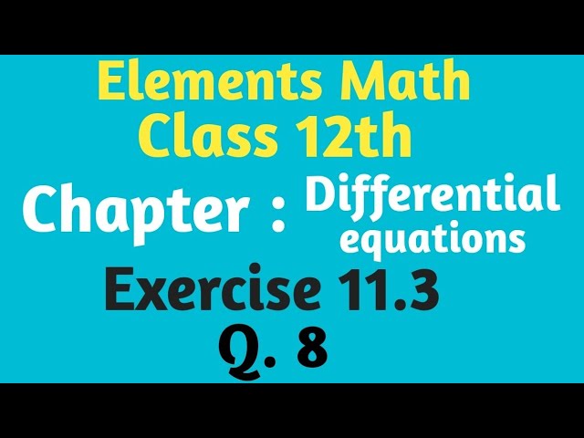 Class 12th math exercise 11.3 Q.8