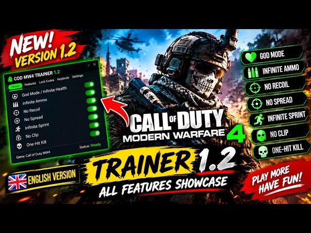 🔥 COD MW4 TRAINER 1.2 | GOD MODE, INFINITE AMMO & MORE! (ENGLISH VERSION)