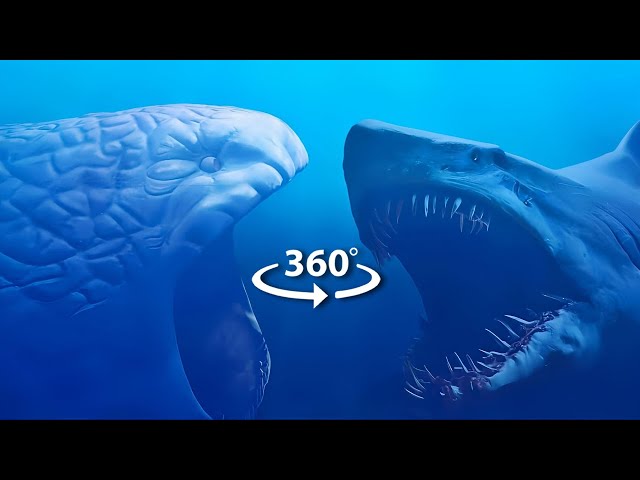360° VR The Bloop vs Megalodon sea monster | Who Would Win?!