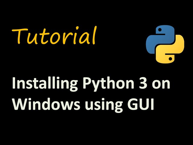 Installing Python on Windows