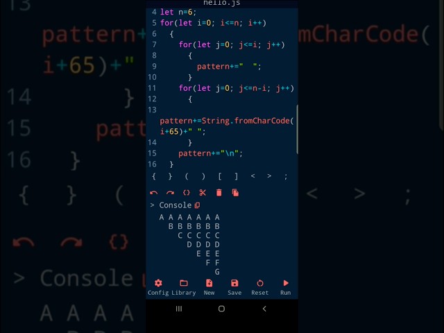 Invert Alphabet patterns coding 💯💯💯 || Day-30|| #js#coding#pattern#design   #computer#science#shorts