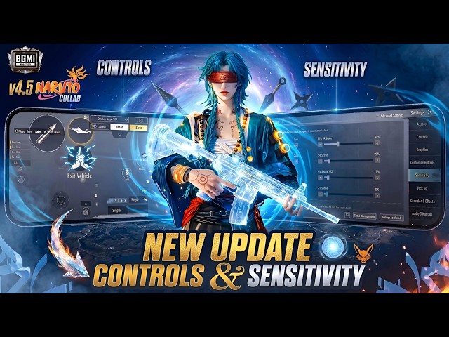 BGMI 4 Finger Controls & Best Gyro Sensitivity Guide (New Update) 🔥 + Code