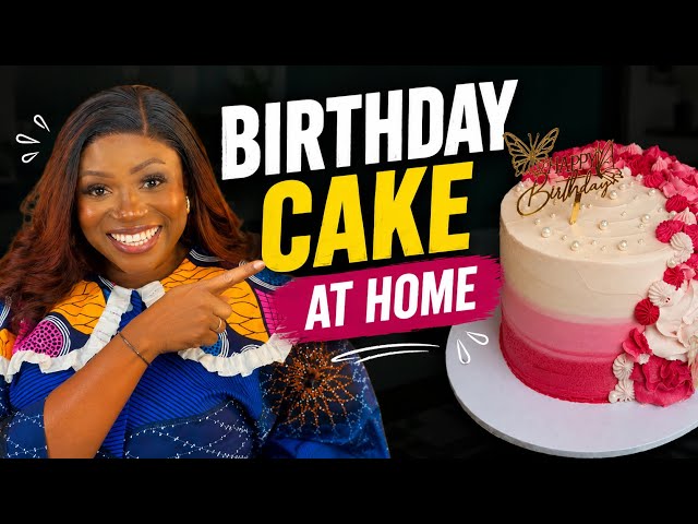 How I Baked & Decorated a Birthday Cake at Home | No Oven Needed | Start to Finish