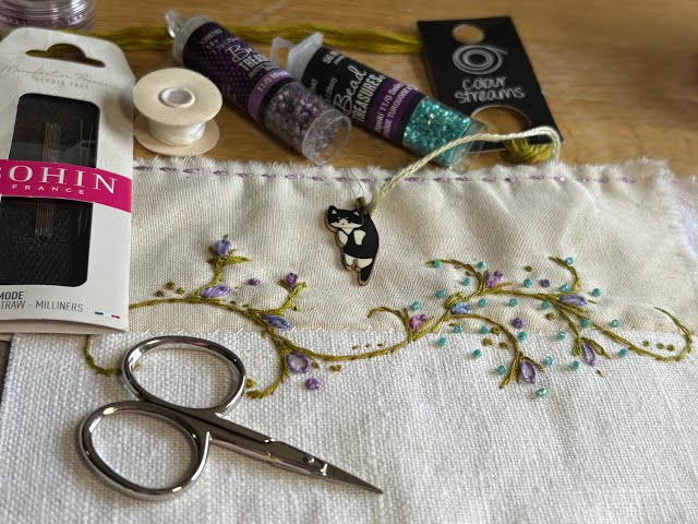 Crazy Quilt Stitch Book | Stem Stitch Variations with Beads, Fly Stitch & Colour Streams Thread