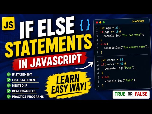 JavaScript If Else Statements Tutorial for Beginners | Learn JS Conditions