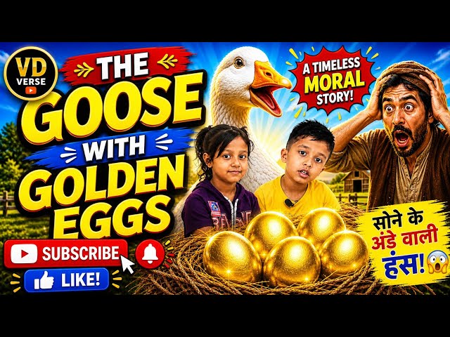 The Goose With Golden Eggs 🪙  | VDverse English Story #trending #cartoon #story#vdverse #kidsstory 