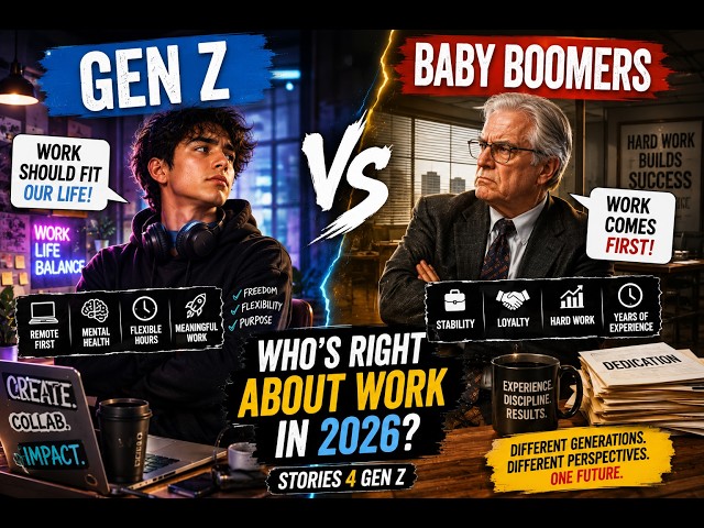 Gen Z vs Baby Boomers Who's Right About Work in 2026 | Stories 4 Gen Z #GenZ #BabyBoomers