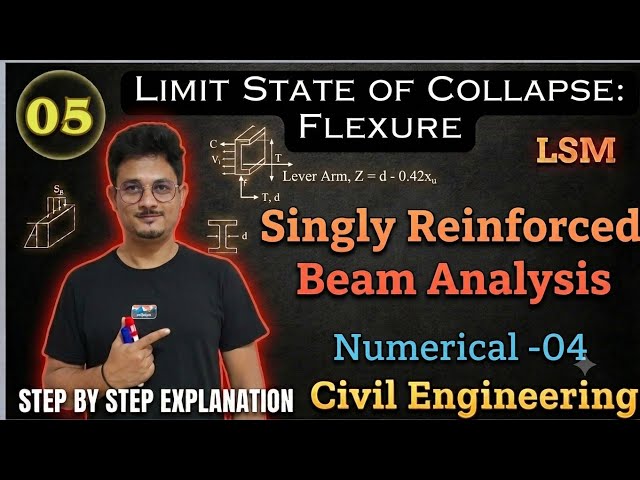 05* Singly reinforced beam analysis by LSM | DOS | Civil engineering #rccbeam