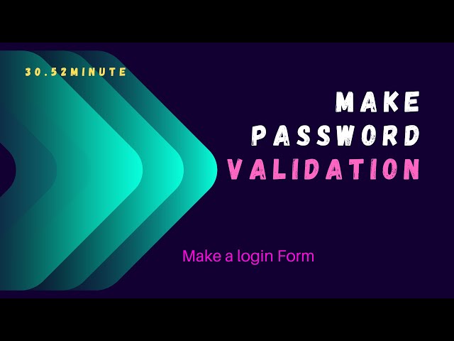 How to make a login form with password validation in php (2020) Life Toor