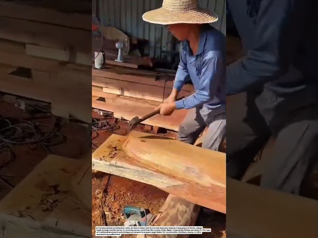 Traditional Timber Hewing Technique! Turning Rough Wood Into Smooth Lumber | Construction Education.