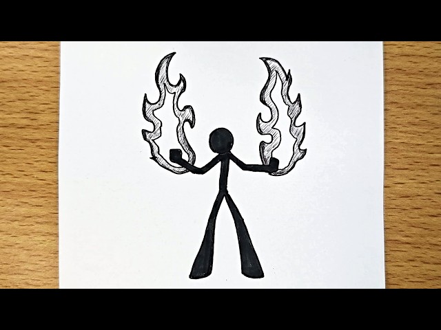 How to draw Stickman with Powers step by step Easy Drawing Tutorial