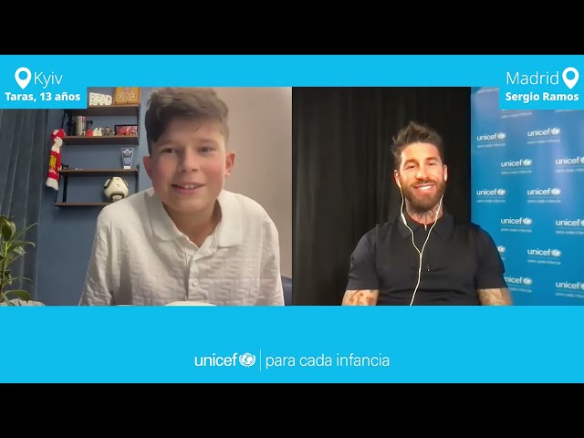SERGIO RAMOS habla con TARAS, un niño de #UCRANIA I UNICEF España