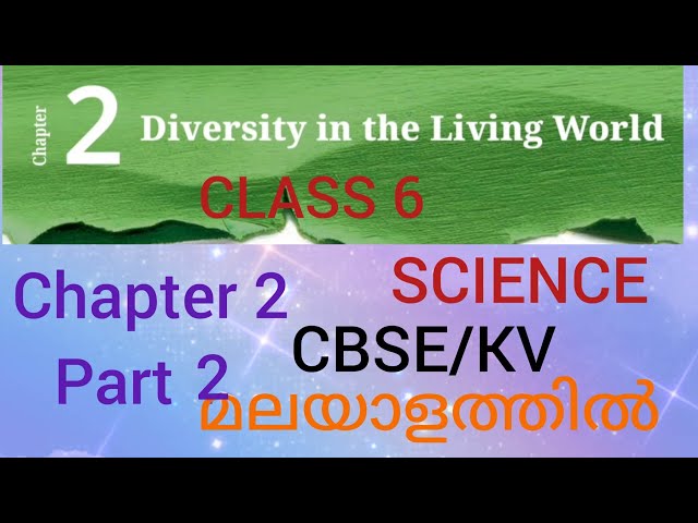 CLASS 6 SCIENCE CBSE/KV CHAPTER 2 PART 2 DIVERSITY IN THE LIVING WORLD (NCERT TEXTBOOK)