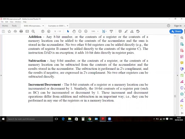 8085 Microprocessor Instructions