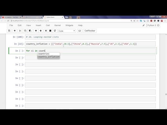 Python 3 Programming Tutorial 7 | Loops | How to loop over python nested list in