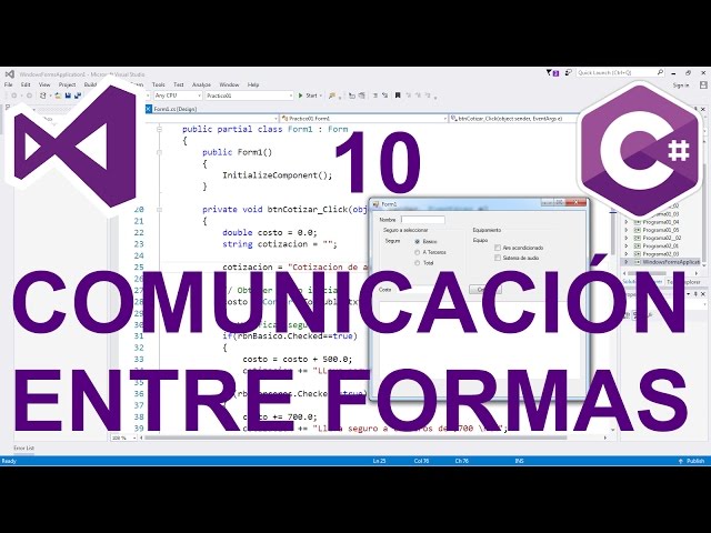 Windows Forms Programming Tutorial C# 10 --- Communication between forms I