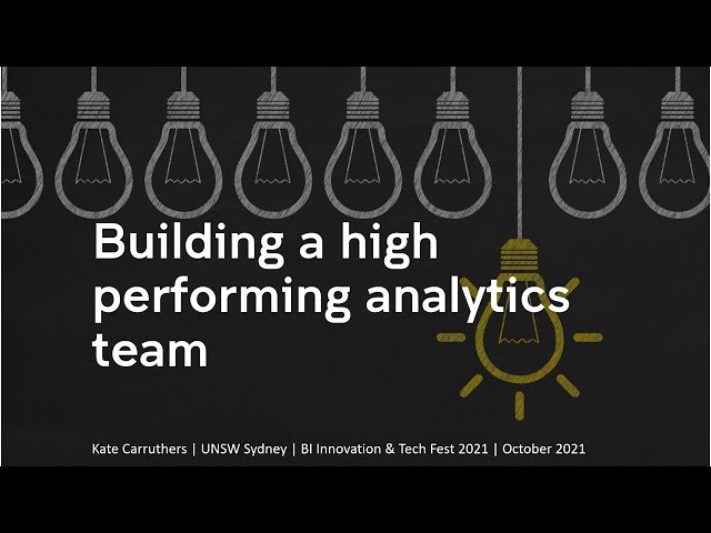 Building a High Performing Analytics Team