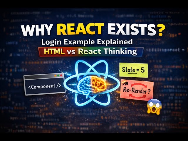 Day 1: Why React Exists? 🤯 Login Example Explained (HTML vs React Thinking)
