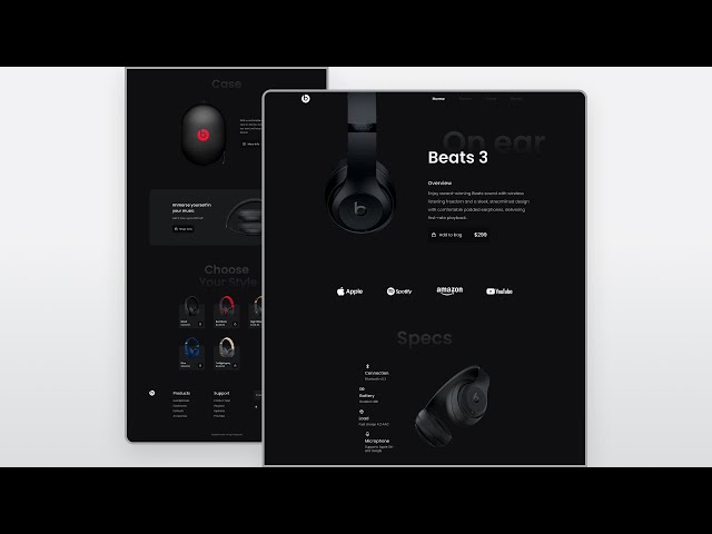 Responsive Landing Page Using HTML CSS & JavaScript 🎧 | Headphones Website Design
